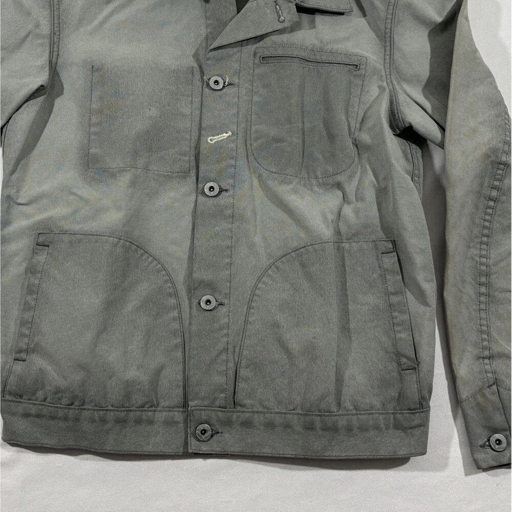 Rogue Territory RGT Supply Jacket Waxed Canvas Grey Ridgeline Button Chore Sz L